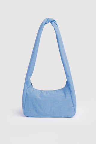 BAGGU nylon meringue shoulder bag, light blue, single top loop handles