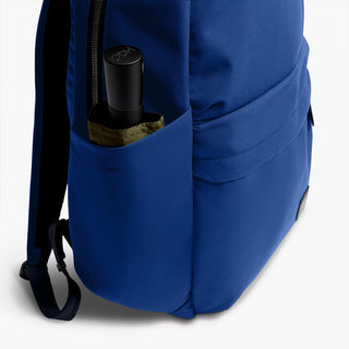 Bellroy Classic Daypack indigo blue side pocket with water bottle hold