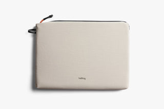 Bellroy Lite laptop sleeve in ash color with small Bellroy logo and top zipper