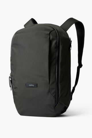 Bellroy Transit work backpack, dark olive with top handle and shoulder straps