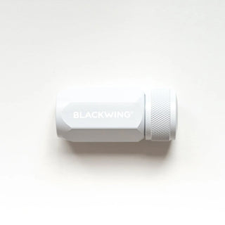 White BLACKWING one-step pencil sharpener with textured metal grip and housing