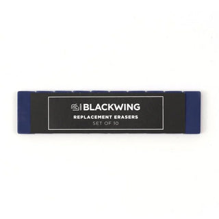 Blue replacement erasers in slim rectangular pack, Blackwing label.
