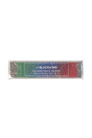 Blackwing sand replacement erasers, blister pack with red and green pencil erasers