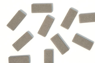 Gray sand replacement eraser blocks, loose rectangular pieces for pencil erasers