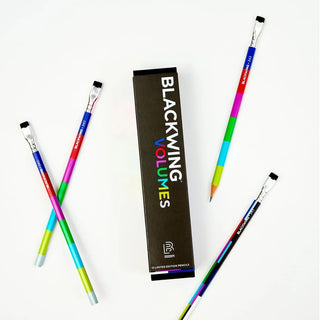 Blackwing Volume 343 colored pencils with retail box, assorted barrel colors visible