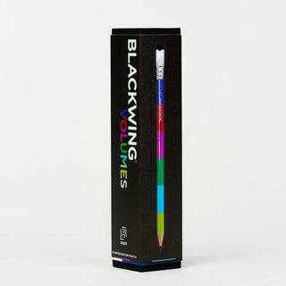 Blackwing Volume 343 pencil box packaging with multicolor text design