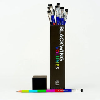 Blackwing Volume 343 boxed set showing several pencils standing upright