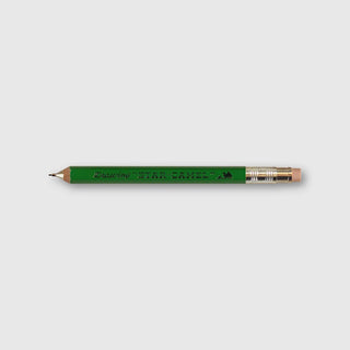 Half-size 0.5mm mechanical pencil with green barrel and metal tip