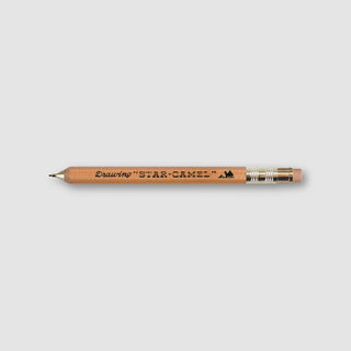 Half-size 0.5mm mechanical pencil with natural brown barrel and metal tip