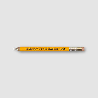 Half-size 0.5mm mechanical pencil with yellow barrel and metal tip