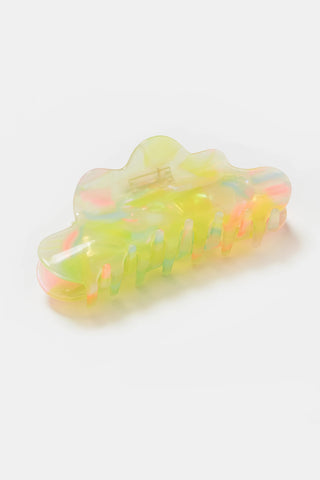 Translucent pastel jelly claw clip with combed teeth, cloud-like shape