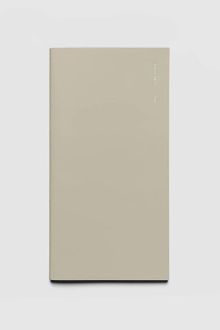 Cloth & Paper A5 slim travel task notebook, taupe cover with vertical logo emboss