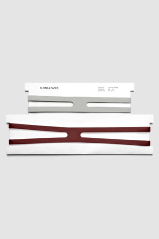 Notebook closure bands set, burgundy and light gray with oval cutouts (2-pack)