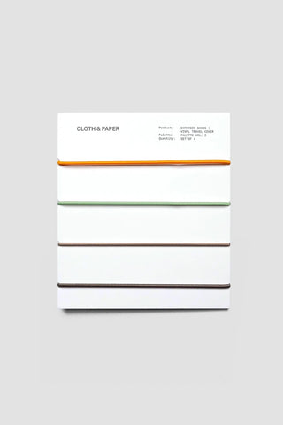 Vinyl travel cover with exterior color bands: orange, green, and dark strip