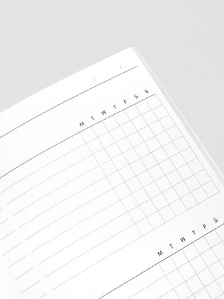 White weekly routine chart page with day initials and grid squares
