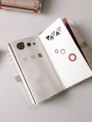 Pocket Plus travel notebook sticker release paper insert with die-cut icons and rings