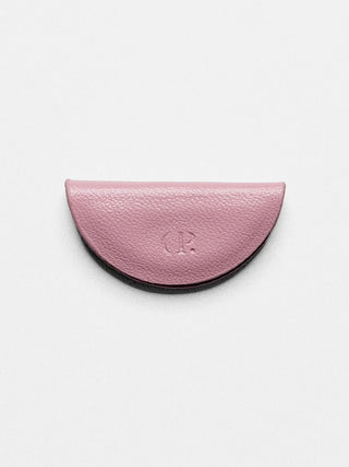 Pink mini magnetic bookmark crescent with embossed logo center