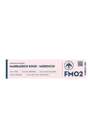 FRAGRANCE MEMORIES incense sticks pack labeled FMO2 Marrakech Souk / Morocco