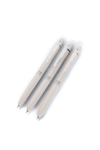 Frixion Waai erasable pen set, light gray barrels with pointed metal tips