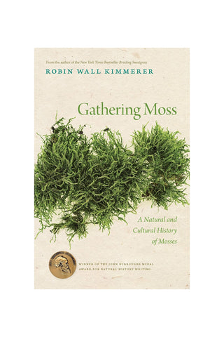 Gathering Moss book cover with green moss illustration and author Robin Wall Kimmerer