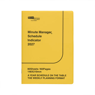 A5 weekly planner, Yellow cover with Minute Manager Schedule Indicator 2027 and page divider