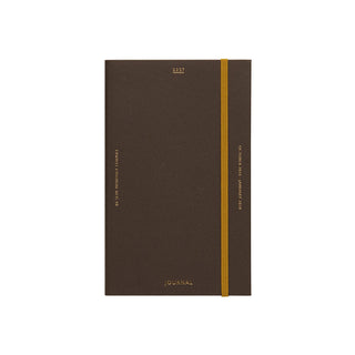 Brown B6 slim monthly planner cover with 2027 text and gold spine ribbon