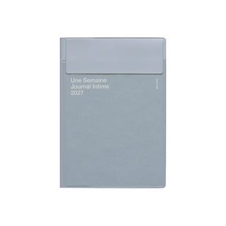 HIGHTIDE B6 weekly block planner in light gray, front cover with title label