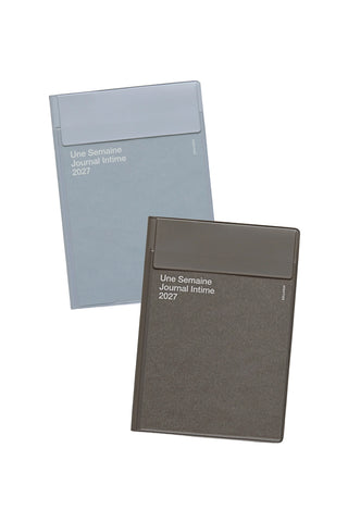 HIGHTIDE B6 weekly block planner with light gray and charcoal gray covers