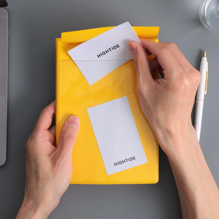 HIGHTIDE weekly block planner with yellow cover and white logo pocket on top