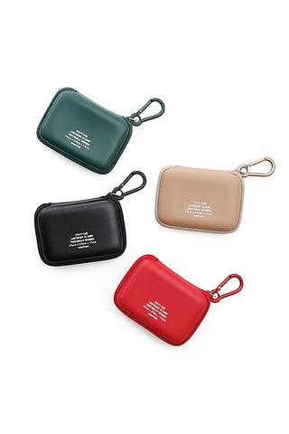 HIGHTIDE utility case pouches with key carabiners, multi-color set (green, black, beige, red)