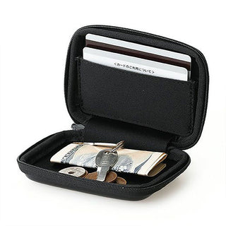 HIGHTIDE black zip utility case open, interior card slots and flat compartments