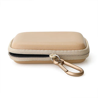 HIGHTIDE beige zip utility case with key ring clip, side view