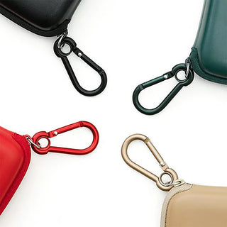 HIGHTIDE key carabiners for utility cases, close-up on clip hardware in multiple colors