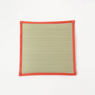 Hagihara x BEAMS Japan cushion back in orange: square woven cover with matching border