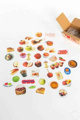 Hako Seal Sticker Box with assorted food-themed seal stickers