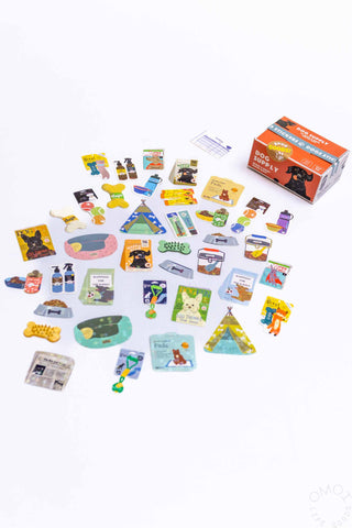 Sticker seal box with assorted multicolor grocery and cute icon stickers