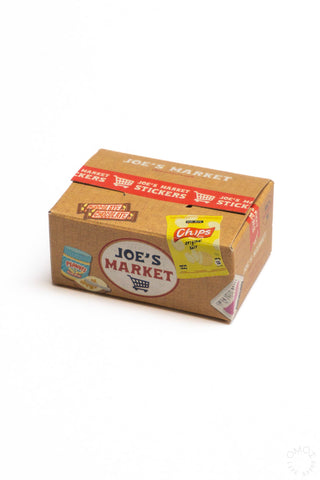Hako seal sticker box with brown packaging and “Joe’s Market” label.