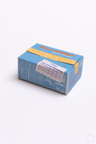 Hako seal sticker box, blue illustrated shipping-style package box.