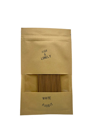 High & Lonely incense sticks in kraft paper pouch, White Rabbit label