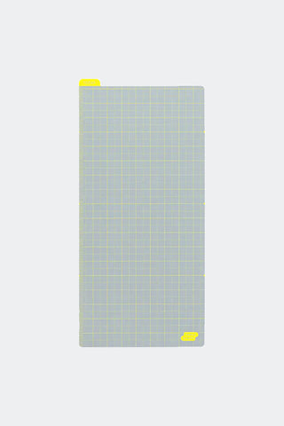 Ice gray pencil board with yellow grid lines and yellow label tabs