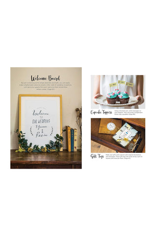 Writing guide book pages featuring lettering and craft labels