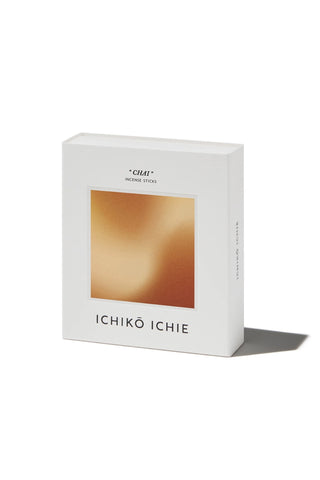 ICHIKŌ ICHIE Natural Incense Chai box package with orange square design