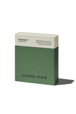 ICHIKŌ ICHIE rosemary incense box, green and cream packaging