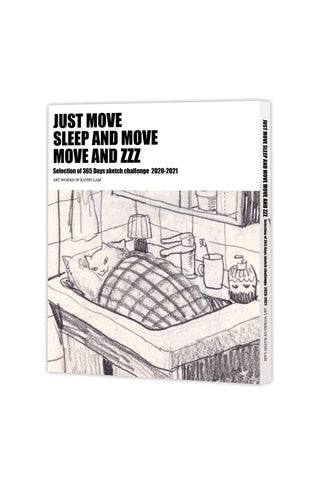 Sleep and Move zzz book cover with line-art sleeper illustration