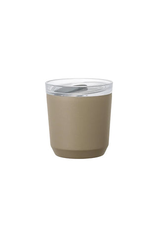 KINTO TO GO 240 ml khaki tumbler with clear lid and drinking plug