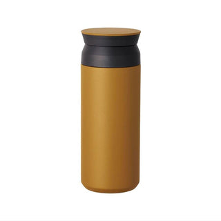 Sand beige 500ml travel tumbler with black lid