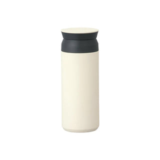 500ml travel tumbler in cream with black lid
