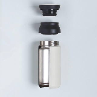Stainless steel 500ml travel tumbler with black lid and inner cover