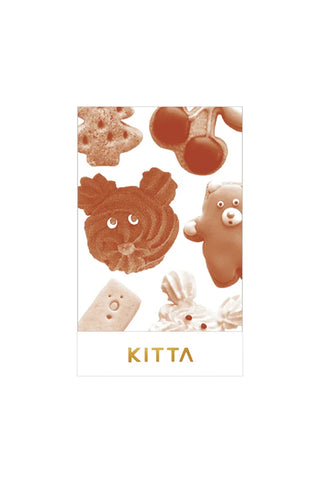 Cookie character washi tape set with KITTA label, showing brown and cream cookie patterns