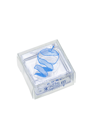Clear stamp for apples, blue apple motif in transparent case